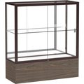 Waddell Display Case Of Ghent Reliant Counter Case, Mirror Back, Dark Bronze Frame, Walnut Vinyl Base, 36"L x 40"H x 14"D 2281MB-BZ-WV